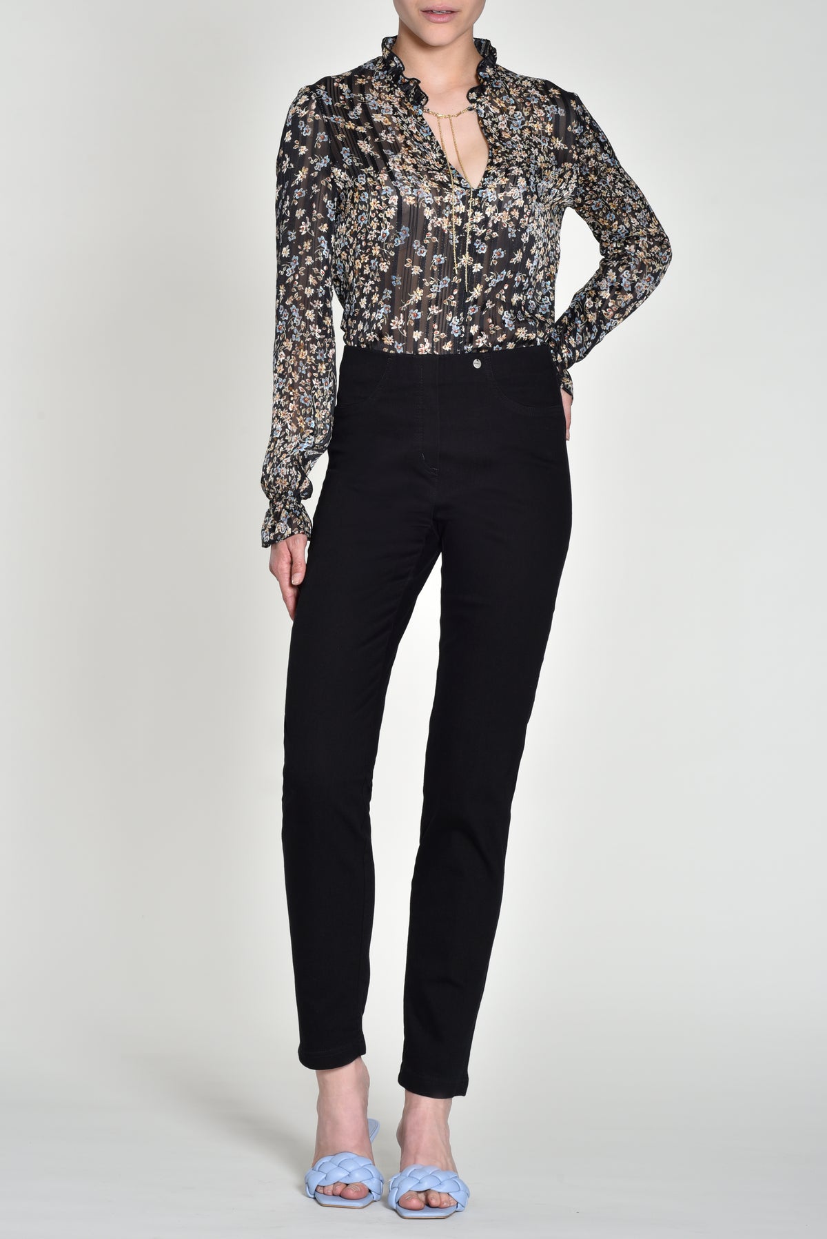 Robell Bella Full Length Black Denim