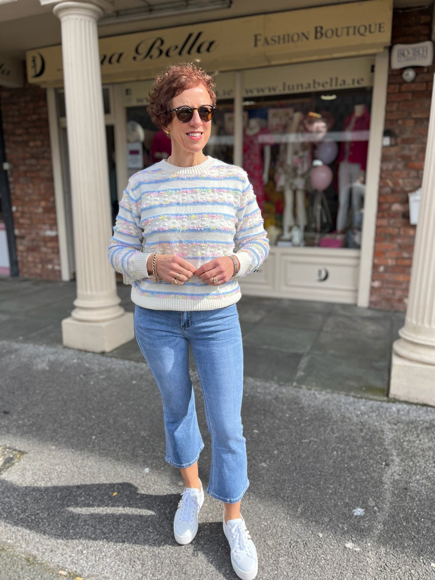 Blue Pastel Striped Sweater