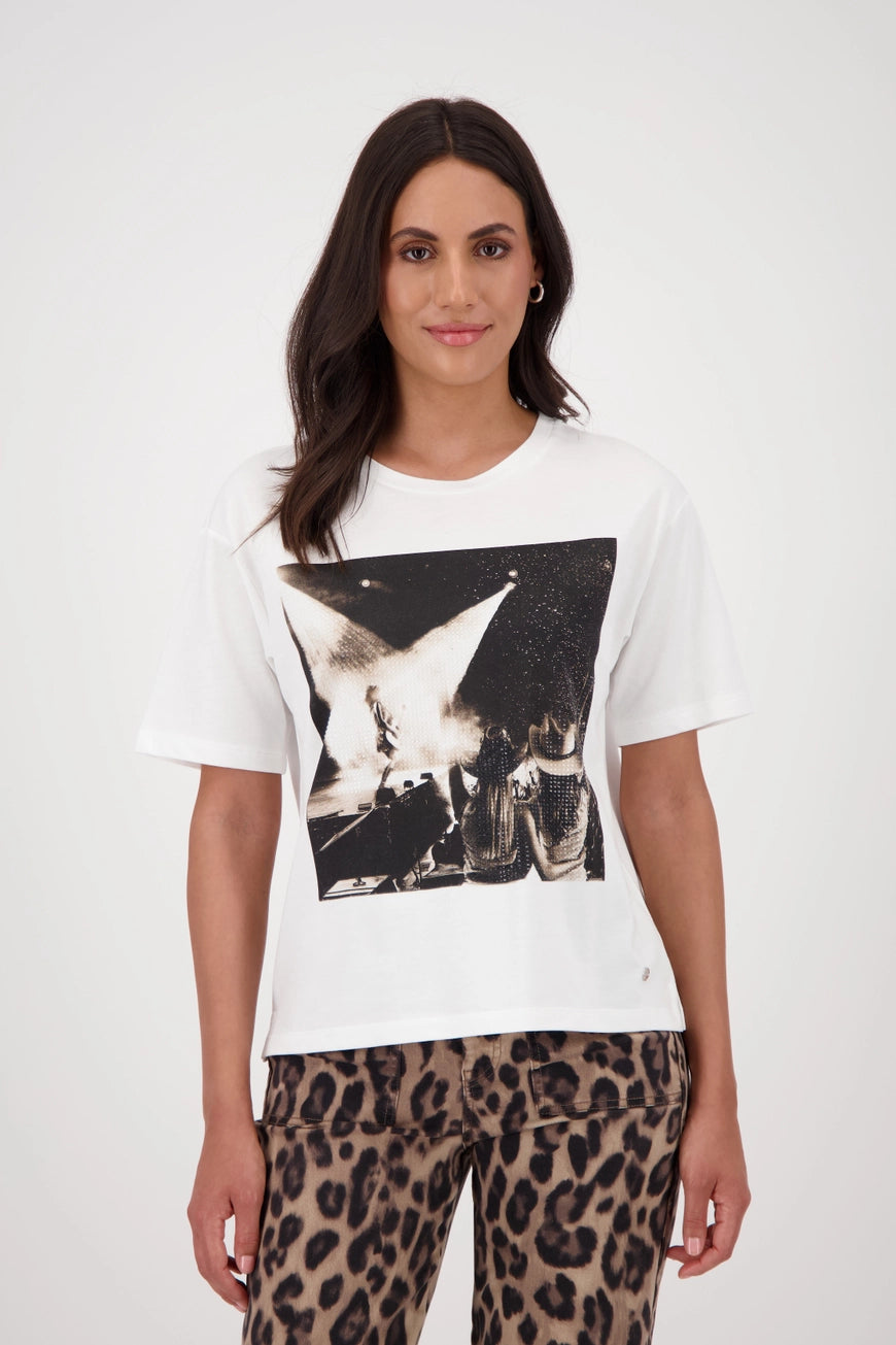 Monari Cream Photo Print T-Shirt