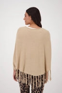 Monari Camel Fringed Poncho