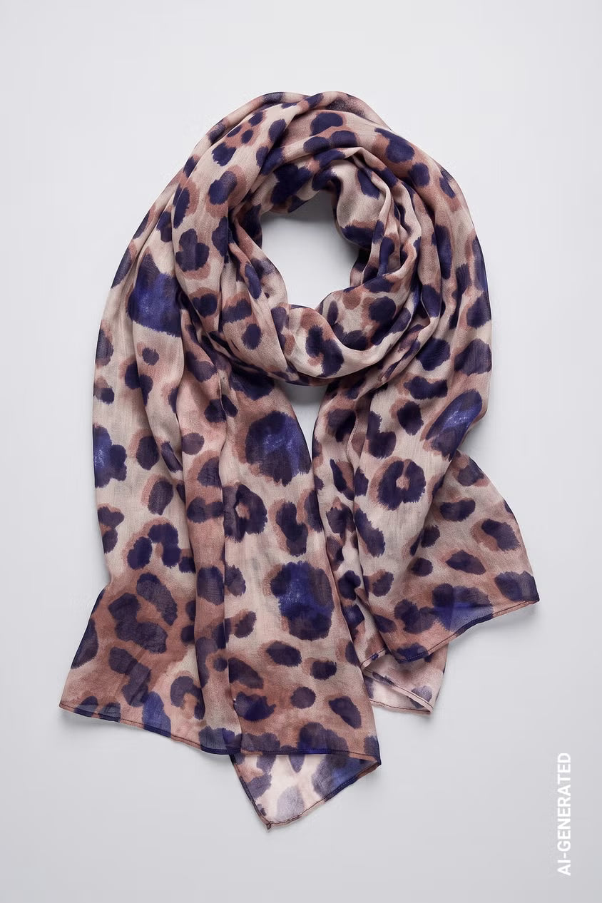 Monari Leopard Print Scarf