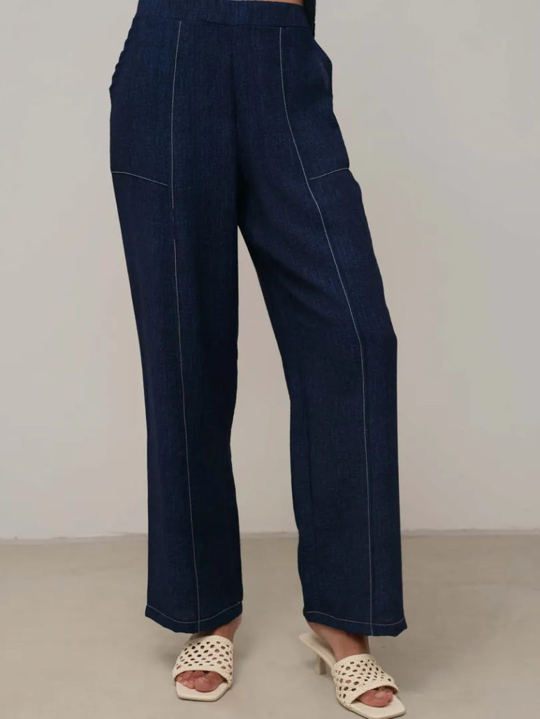 Denim Trousers with Stitching