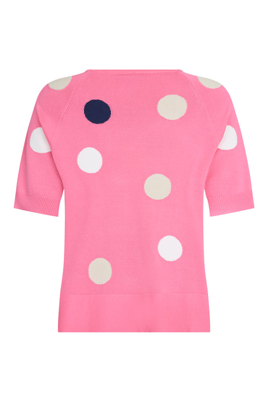 Sunday Pink Polka Dot Knit