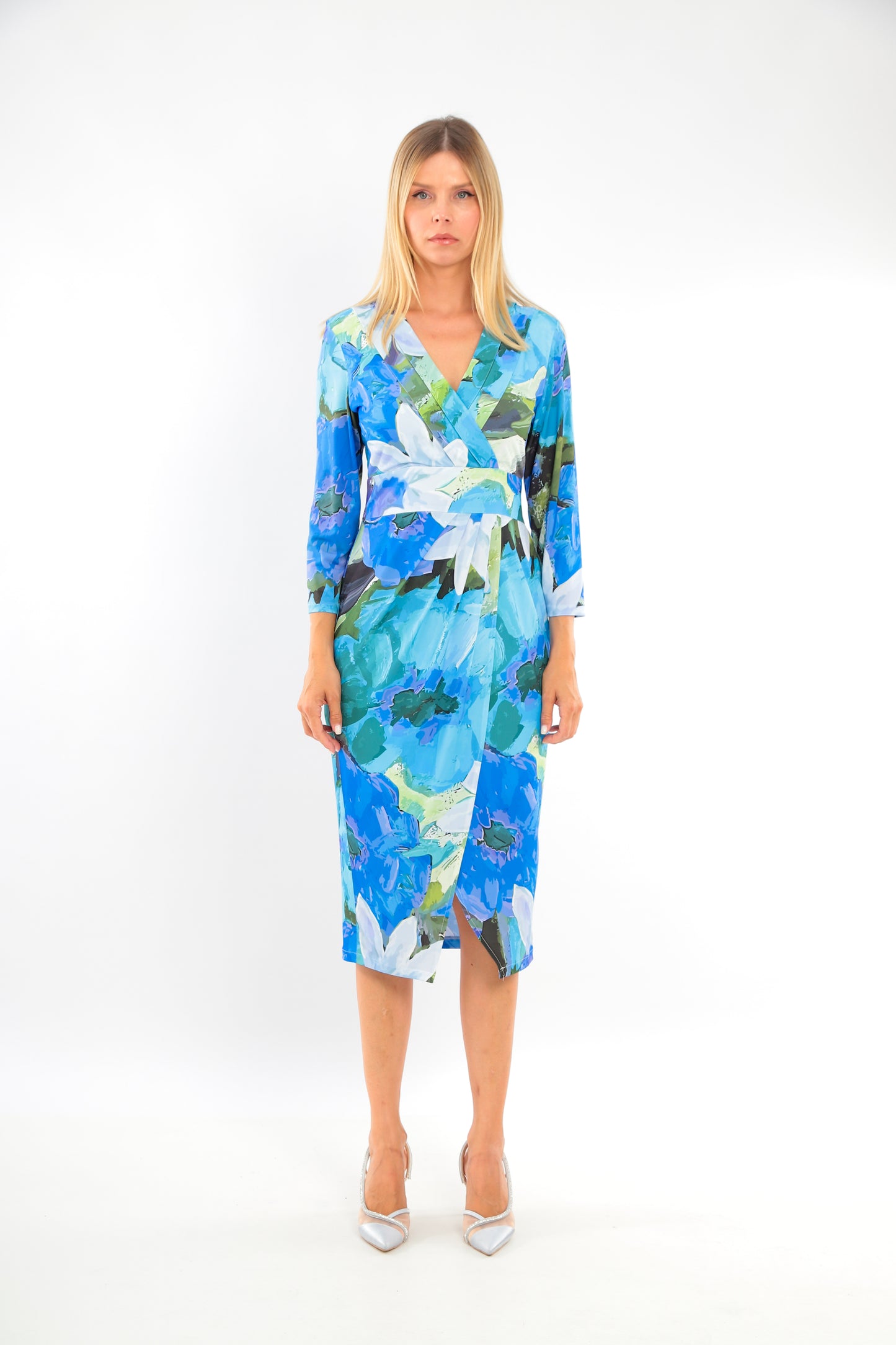 Turquoise Blue Wrap Dress