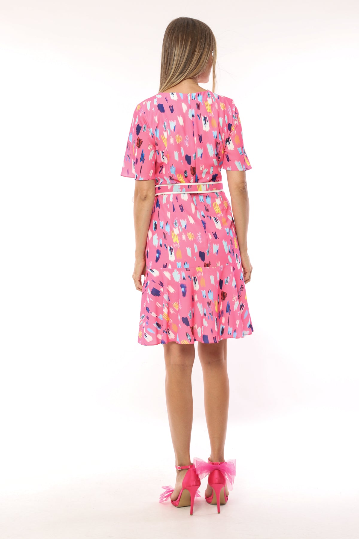 Light Pink Abstract Print Dress