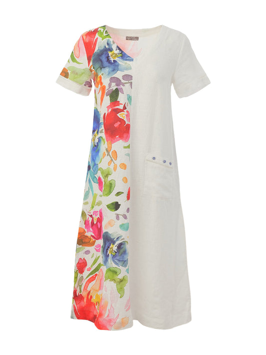 Dolcezza Floral Linen Dress