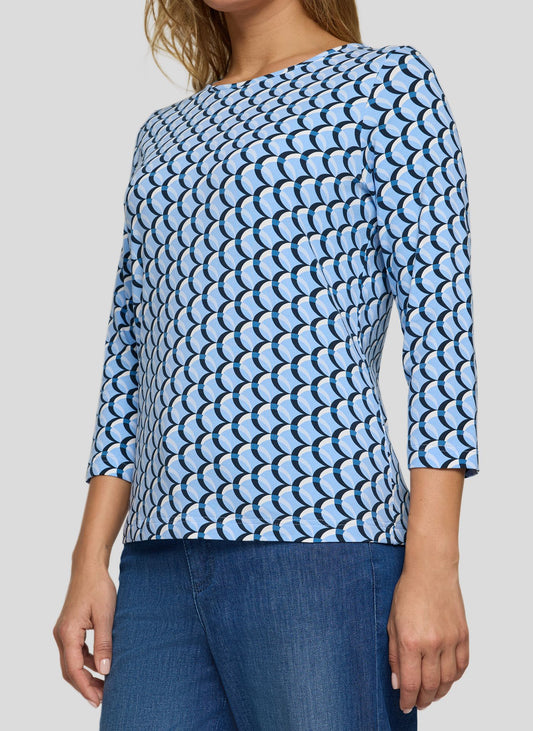 Rabe Pastel Blue Geo Print Top