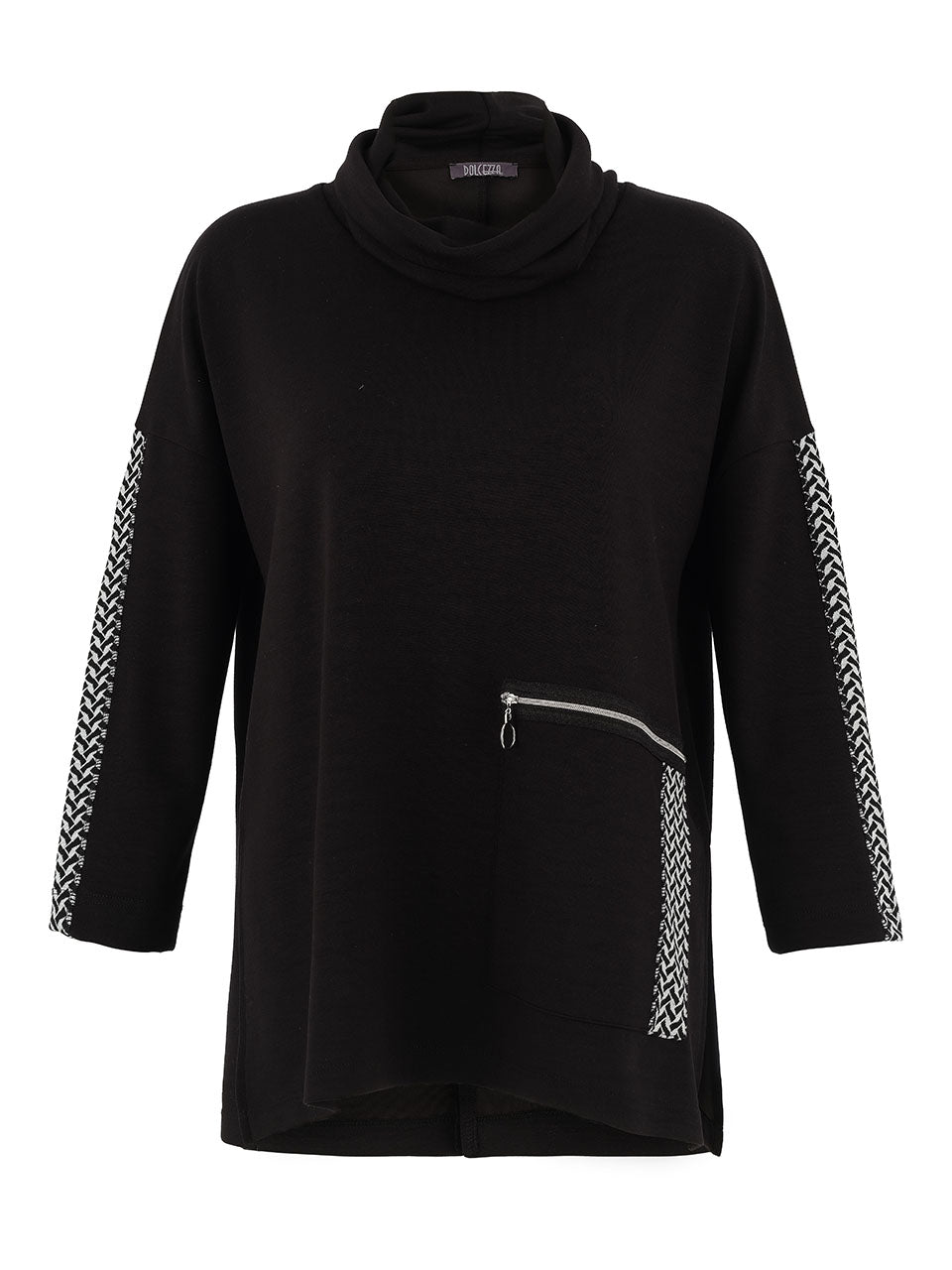 Dolcezza Black Turtleneck Sweater