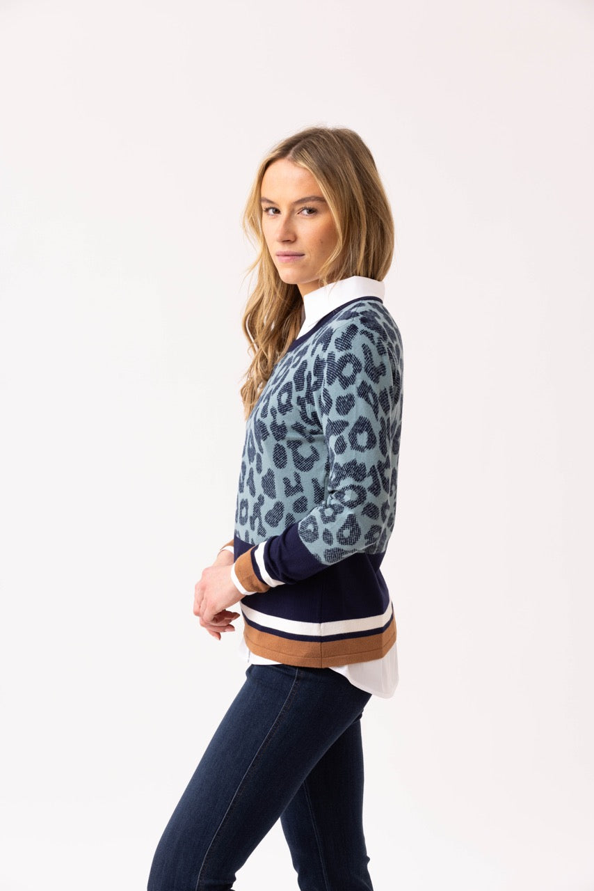 Marble Seafoam Printed Sweater