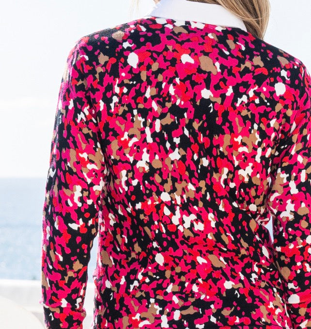 Marble Red Scatter Print Sweater