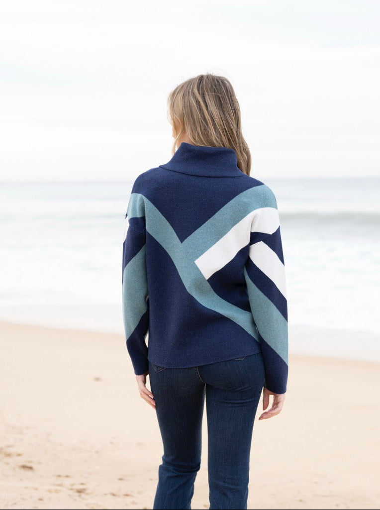 Marble Seafoam Abstract Sweater
