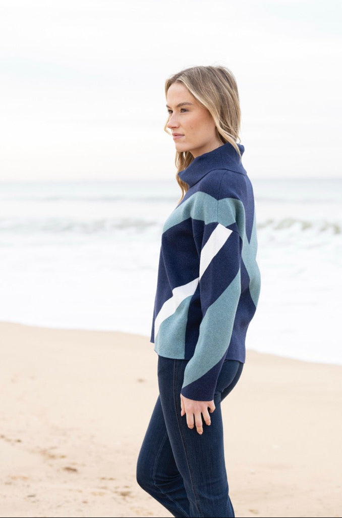 Marble Seafoam Abstract Sweater