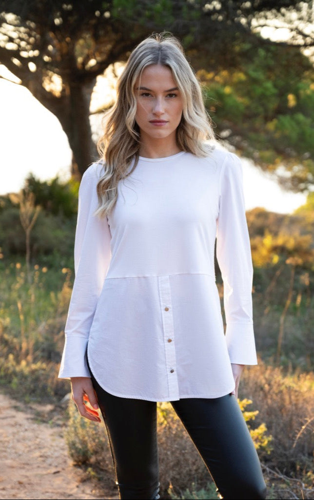 Marble White Blouse