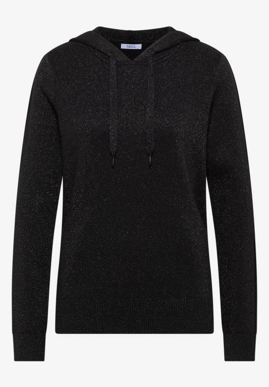 Cecil Black Lurex Hoodie