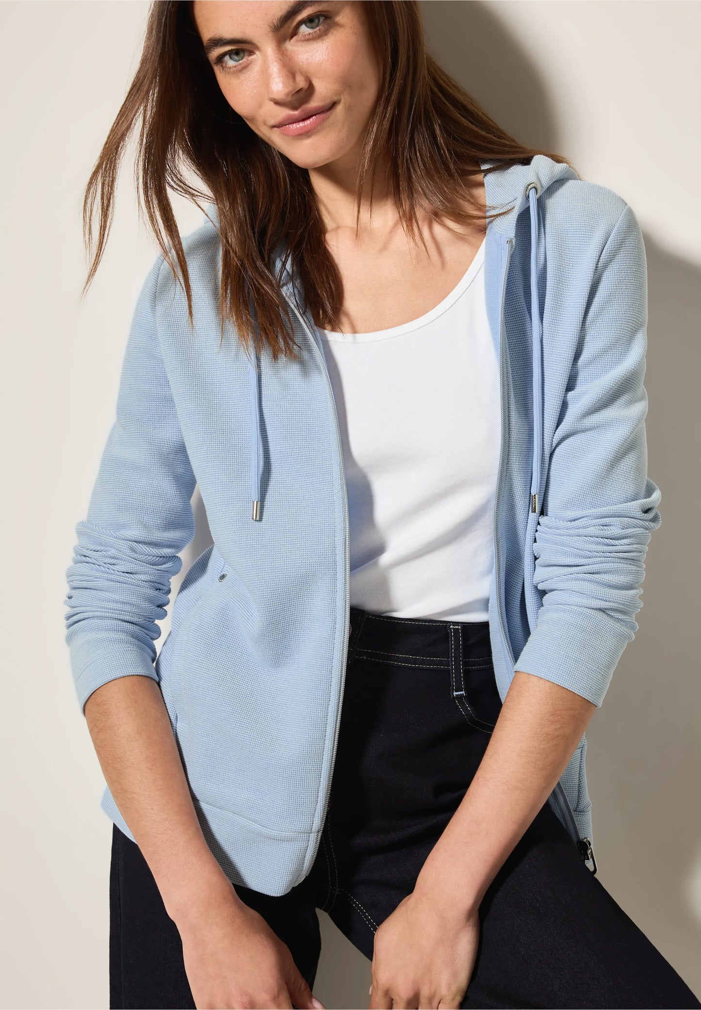 Cecil Two Tone Blue Hoodie