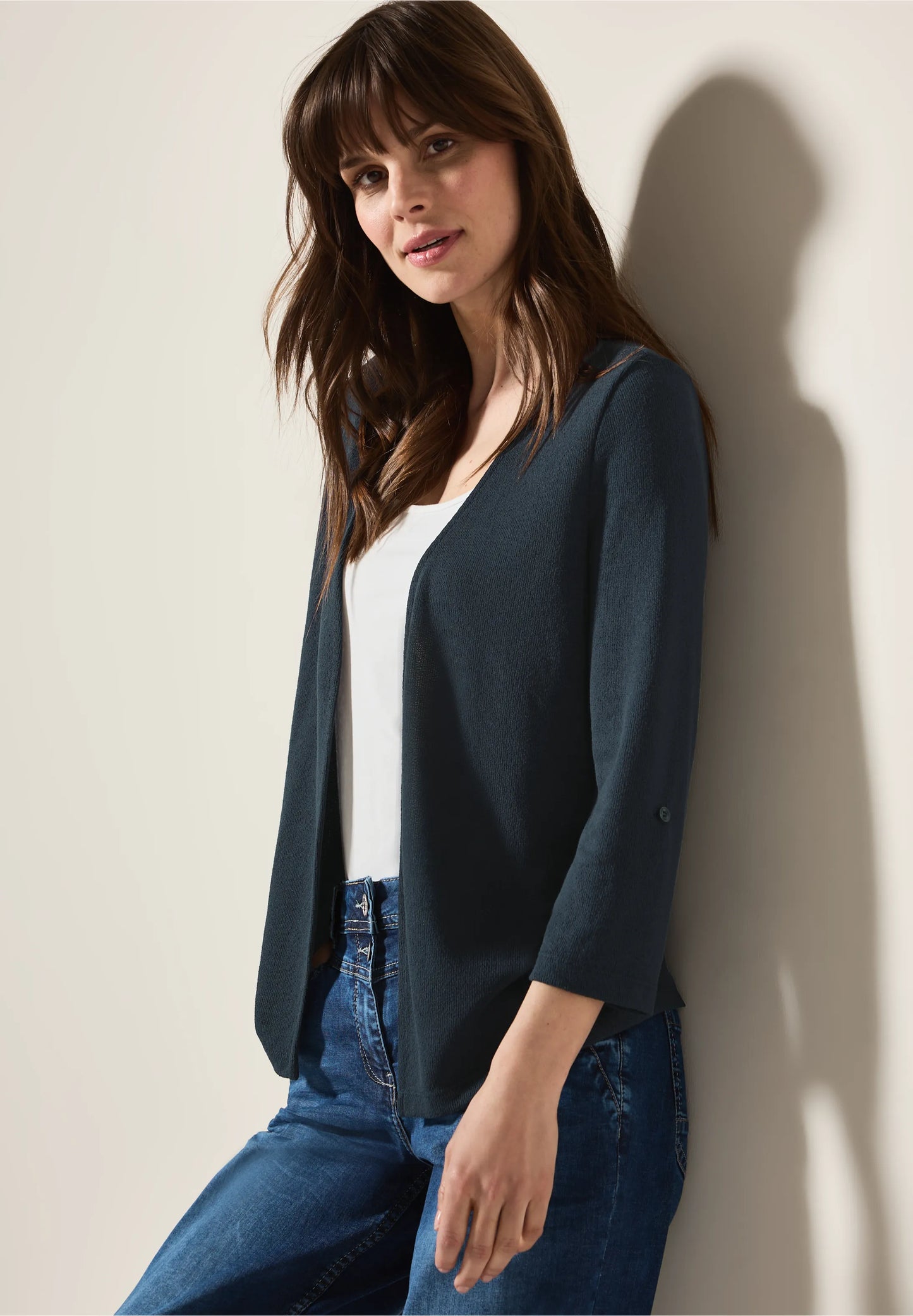 Cecil Navy Blue Open Cardigan