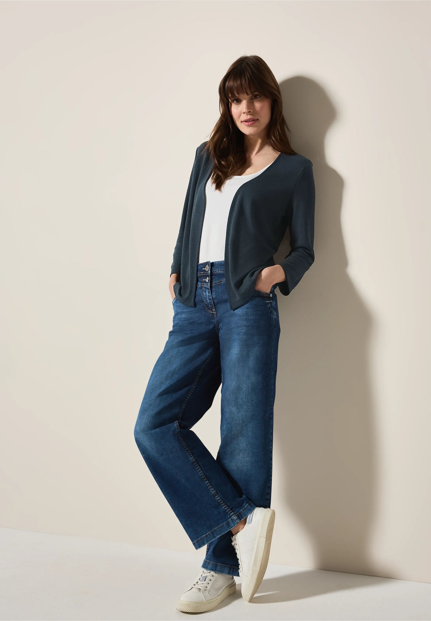 Cecil Navy Blue Open Cardigan