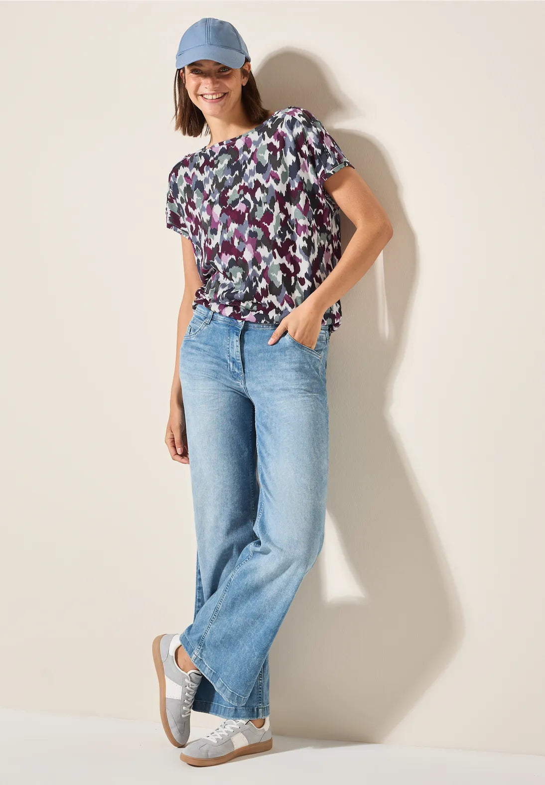 Cecil White Button Shoulder Top