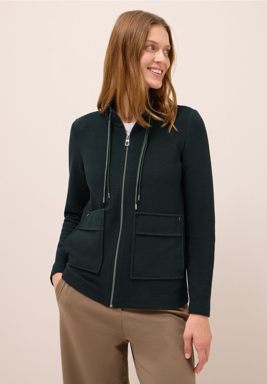 Cecil Ink Green Ottoman Sweat Jacket