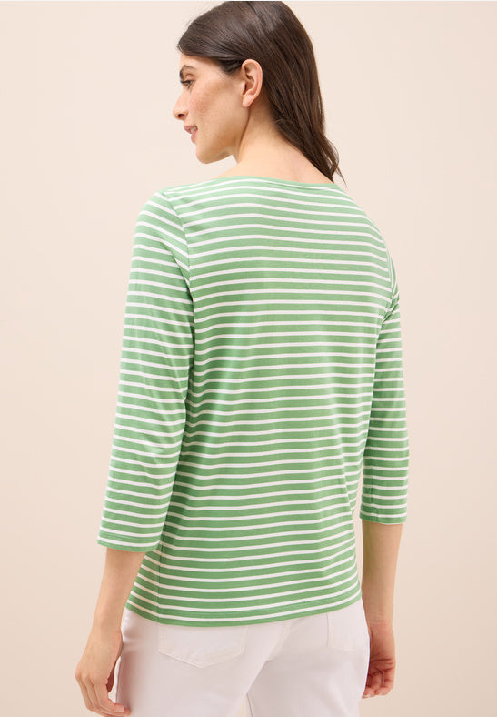 Cecil Fennel Green Striped Top
