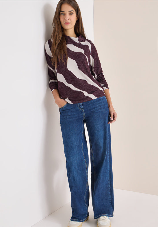 Cecil Egg Plant Big Collar Top