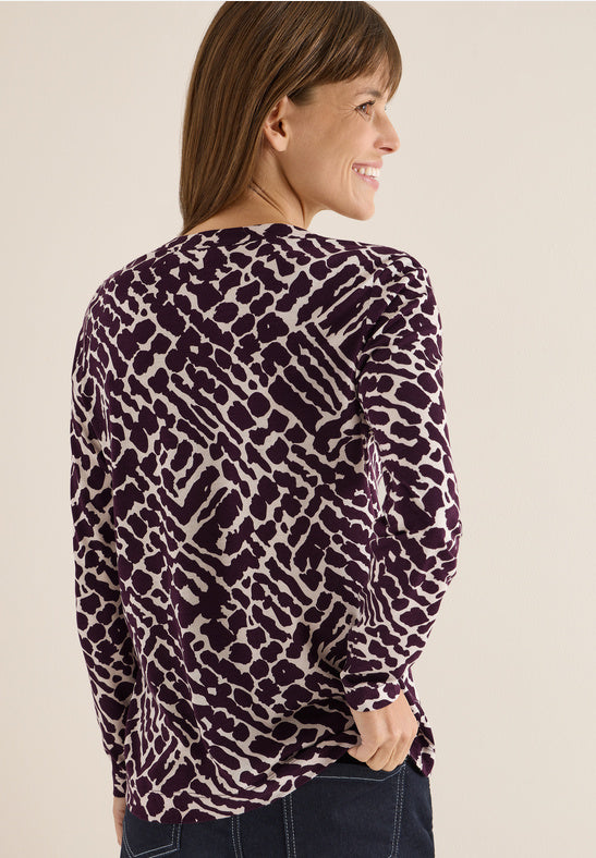 Cecil EggPlant Print Top