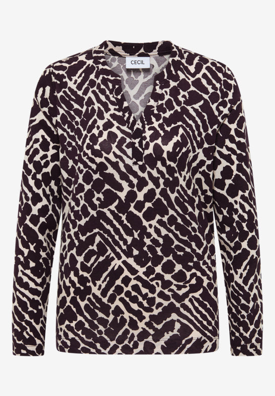 Cecil EggPlant Print Top