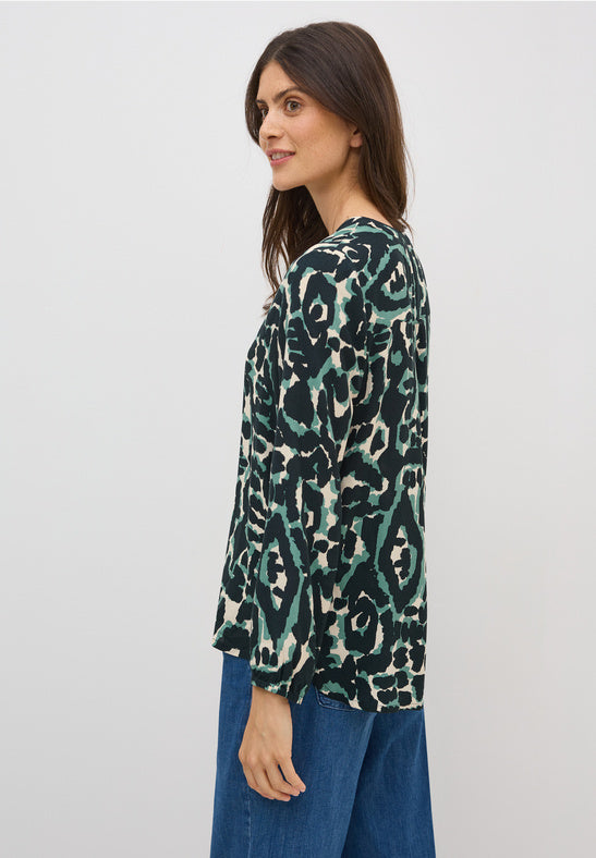 Cecil Ink Green Patterned Blouse