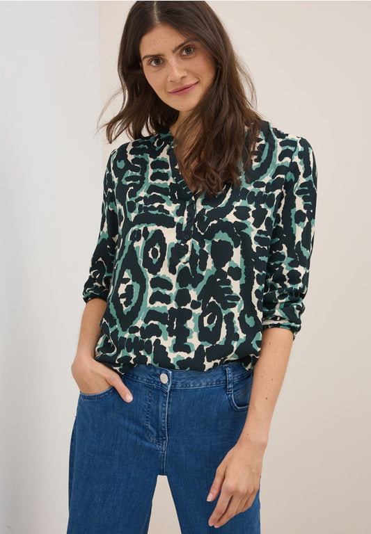 Cecil Ink Green Patterned Blouse