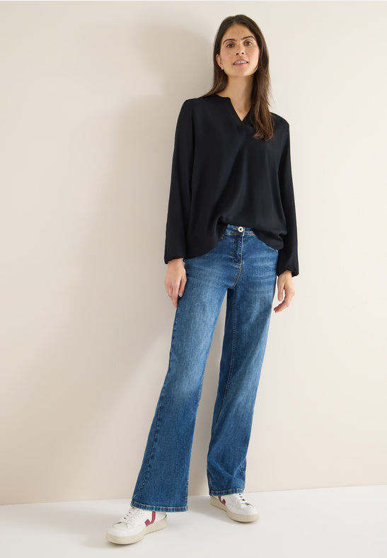 Cecil Black Solid Deco Blouse