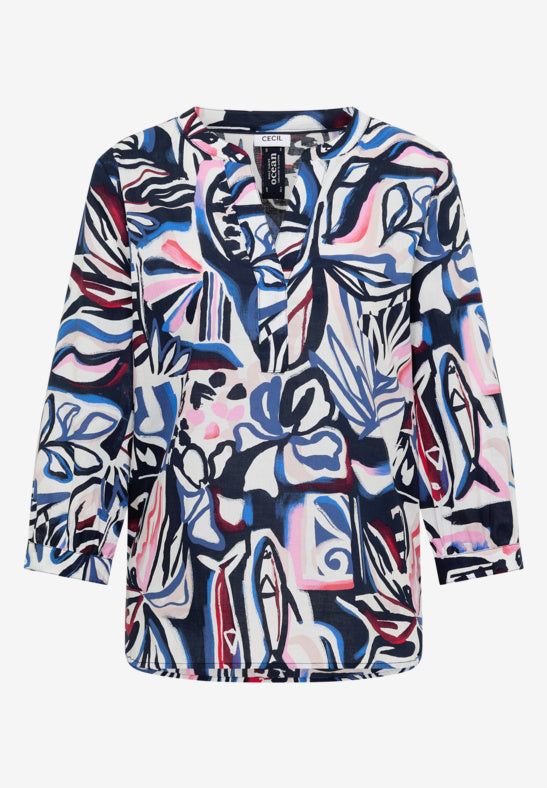 Cecil 3/4-sleeve Multicolored blouse