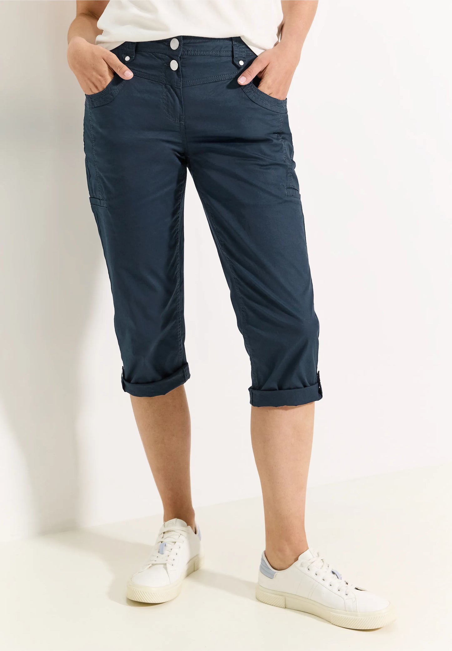 Cecil Dark Petrol Papertouch 3/4 Trousers
