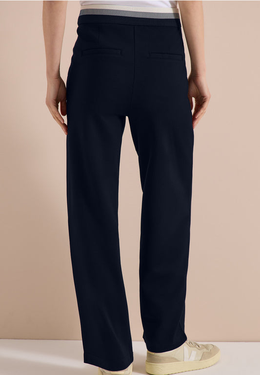 Cecil Neele Navy Straight Trousers