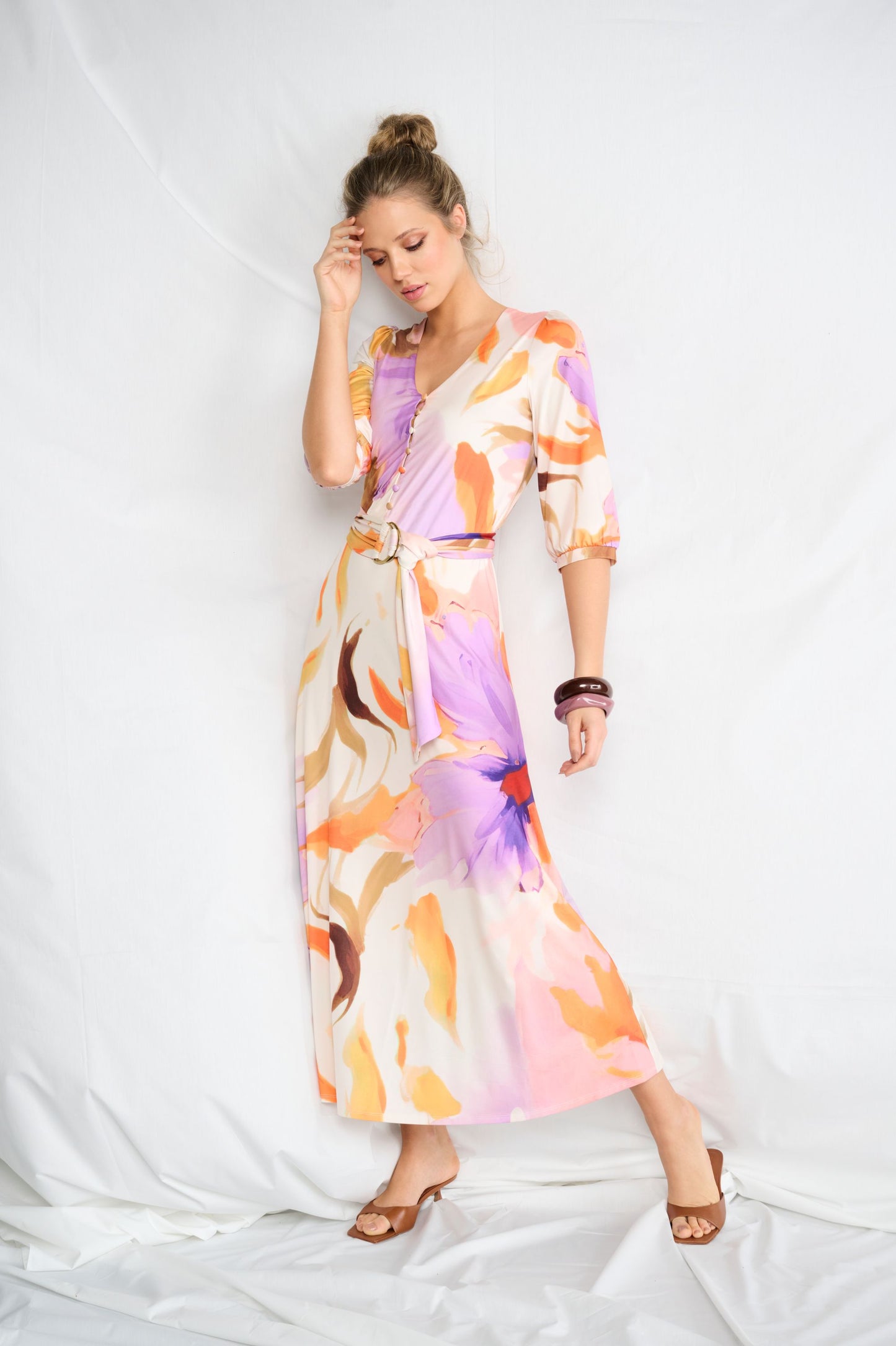 Pastel Floral Print Dress