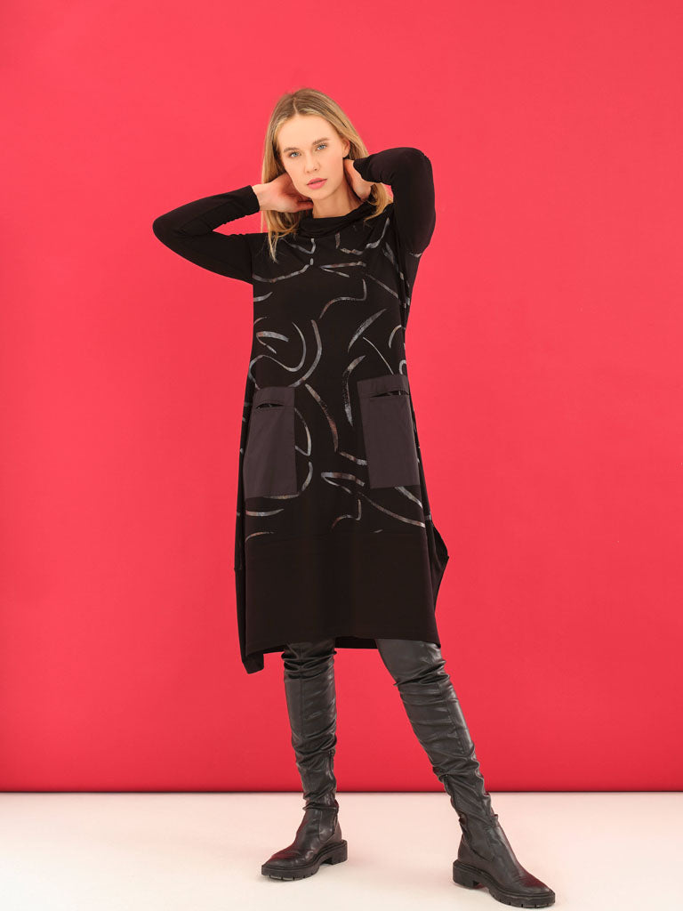 Dolcezza Black Swirl Dress