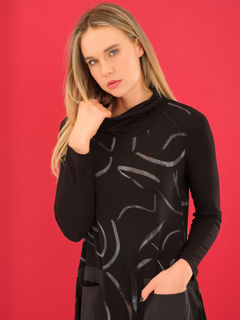 Dolcezza Black Swirl Dress