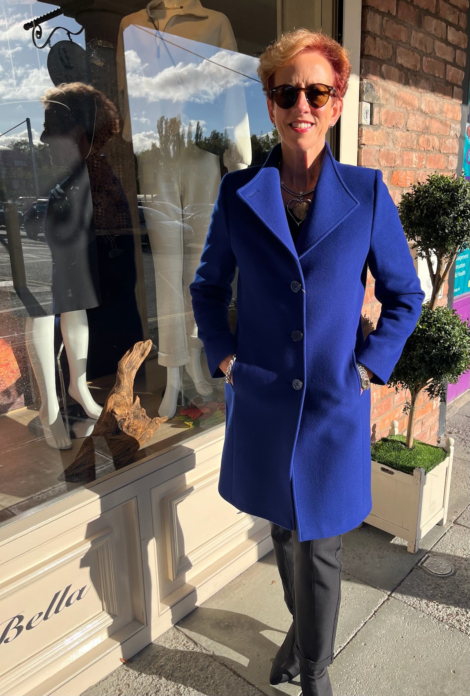 Royal blue wool coat online