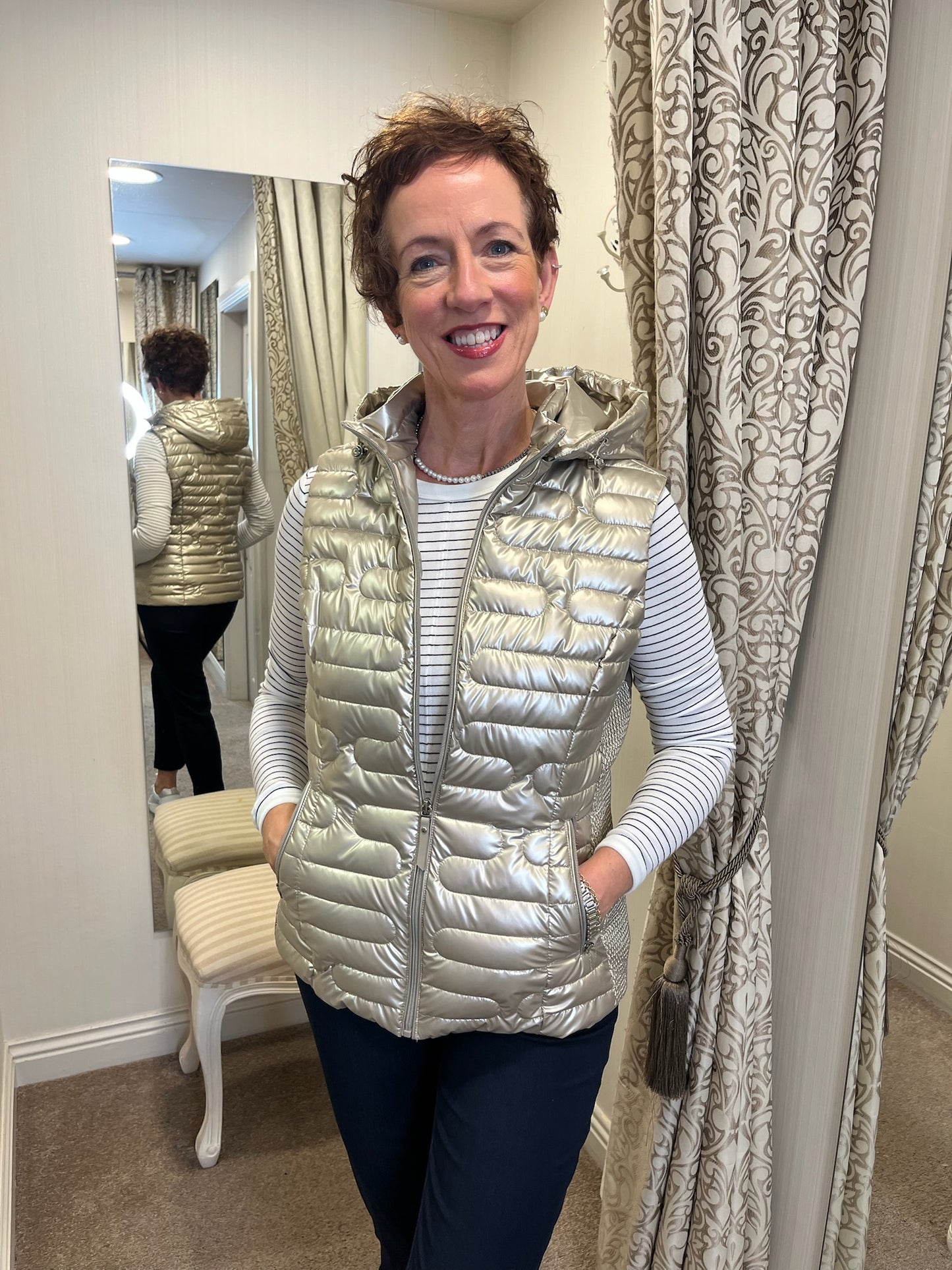 Gold Short Hooded Gilet