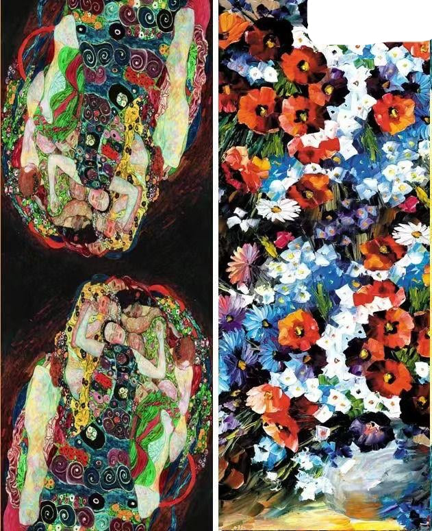 Reversible Klimt Art Pashmina