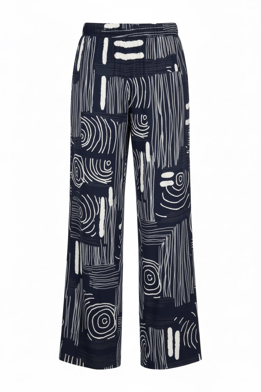 Peruzzi Navy Line Print Trousers