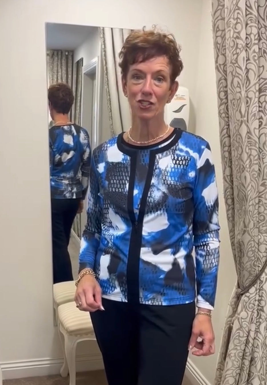 Navy Blue Abstract Twinset