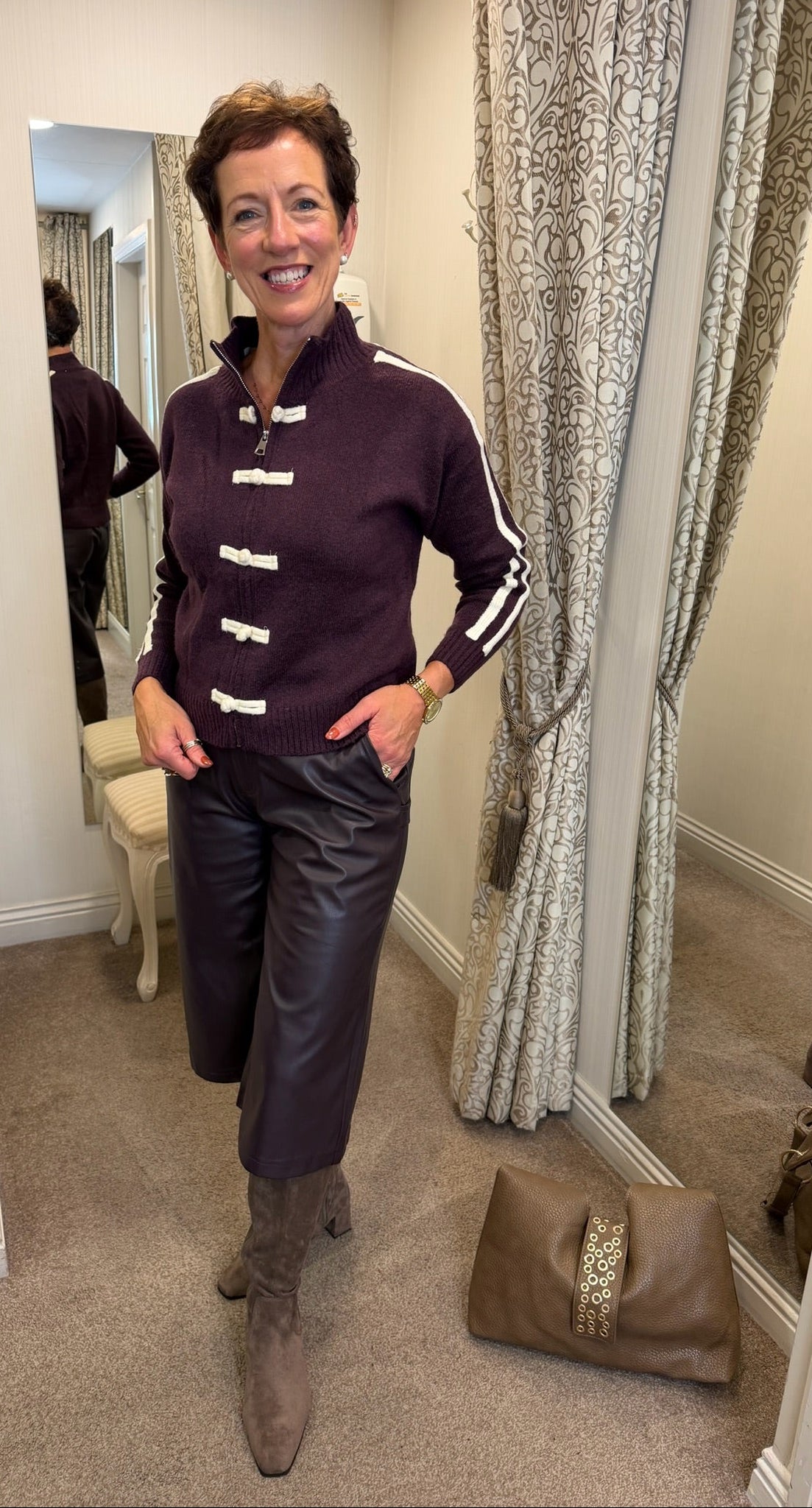 Aubergine Faux Leather City Shorts