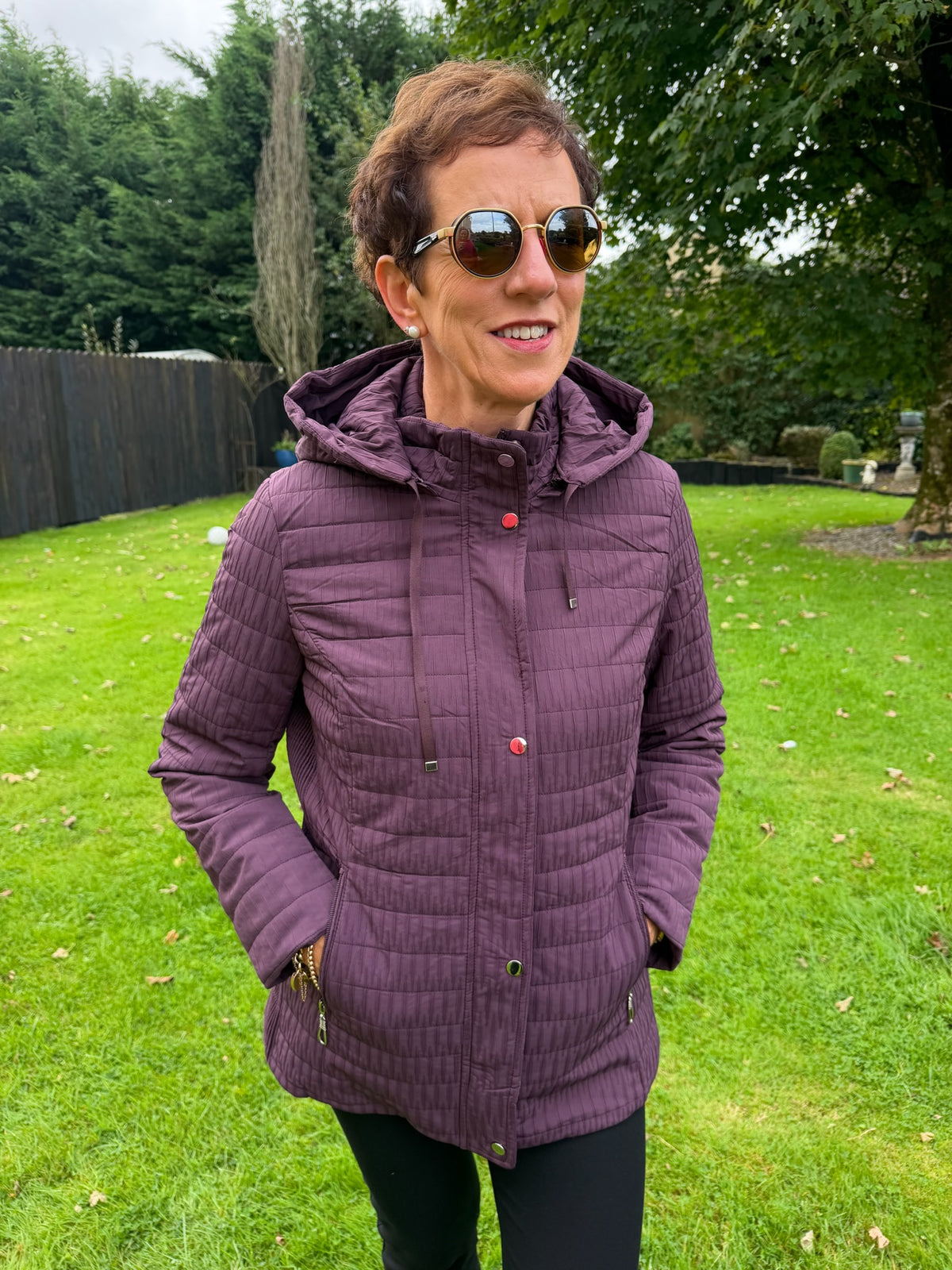 Aubergine Padded Longer Length Jacket