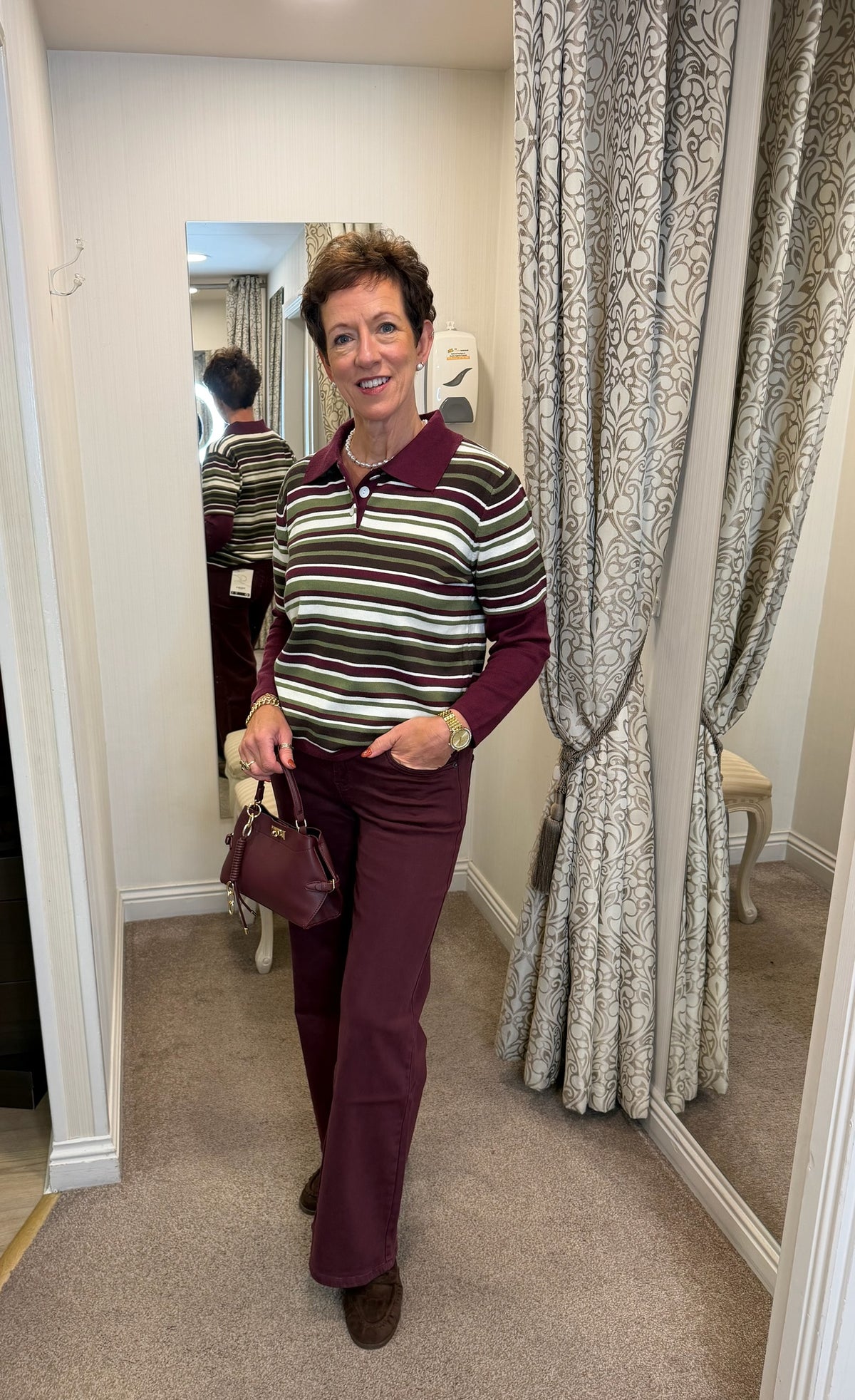 Burgundy Striped Knit