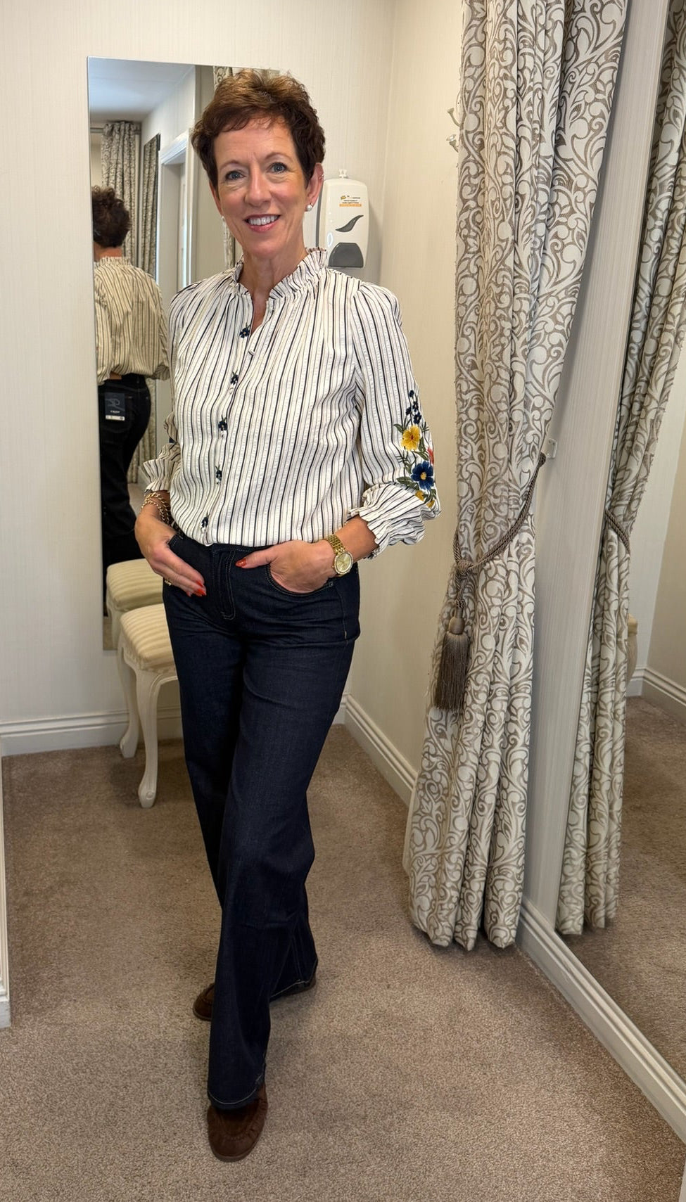 Embroidered Sleeve Blouse
