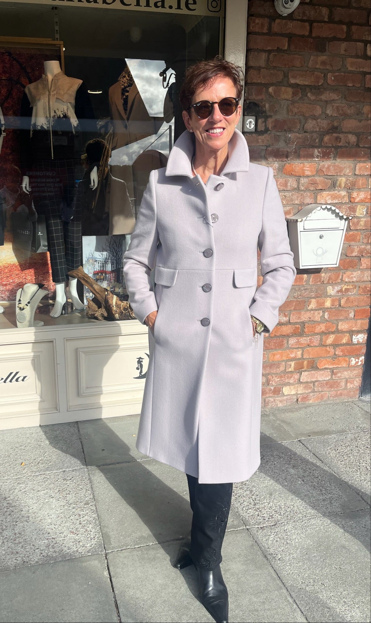 Christina Felix Mushroom Wool & Cashmere Long Coat