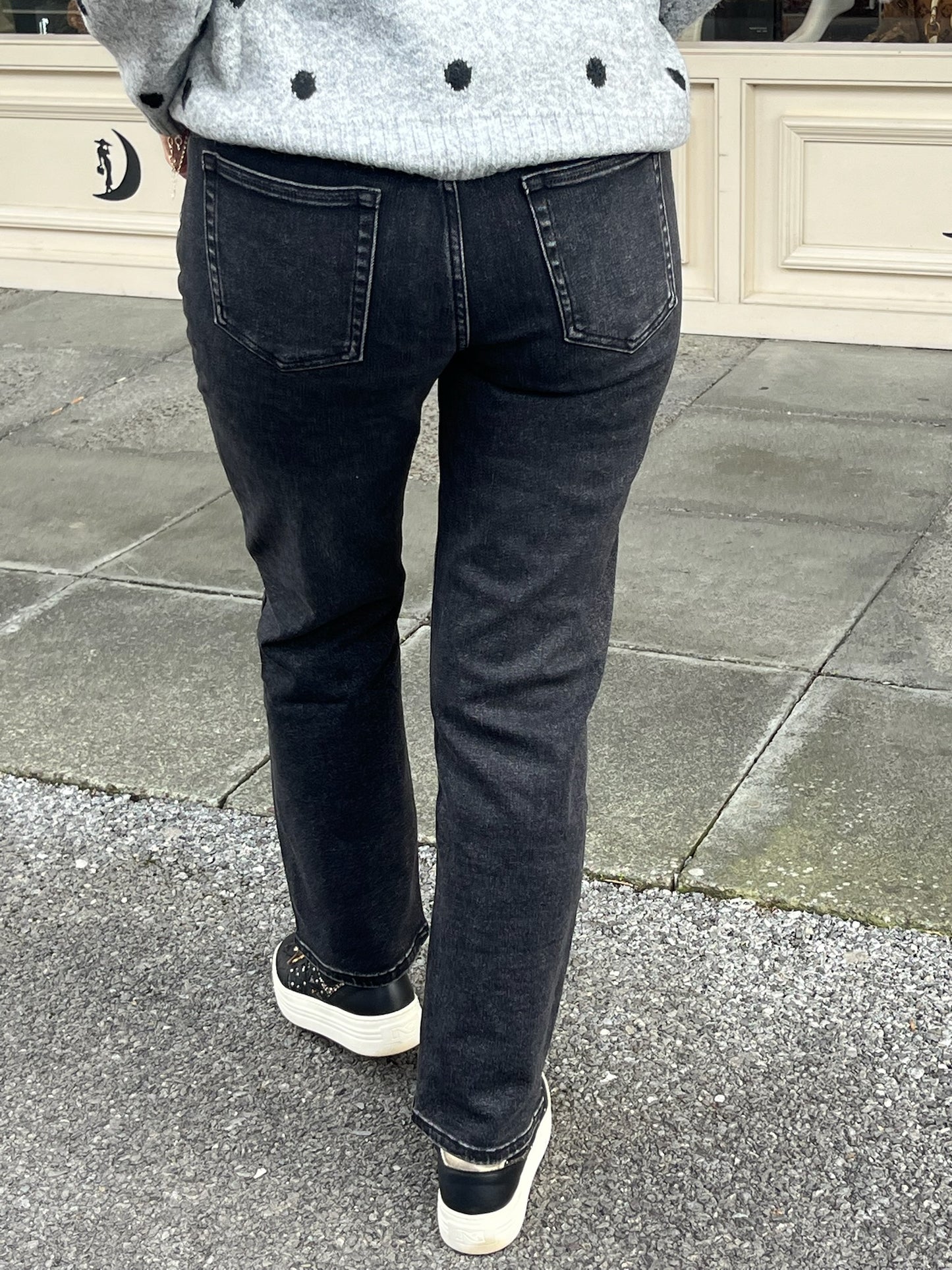 Black Denim Straight Fit Jeans