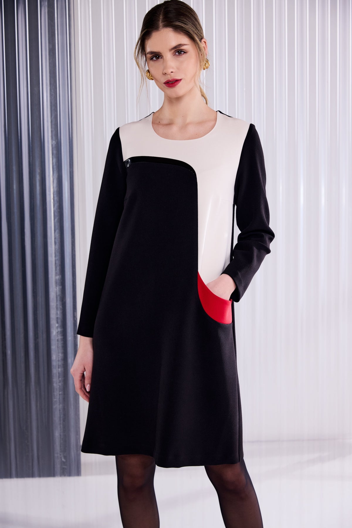 Kate Cooper Curved Colour Panel Dress