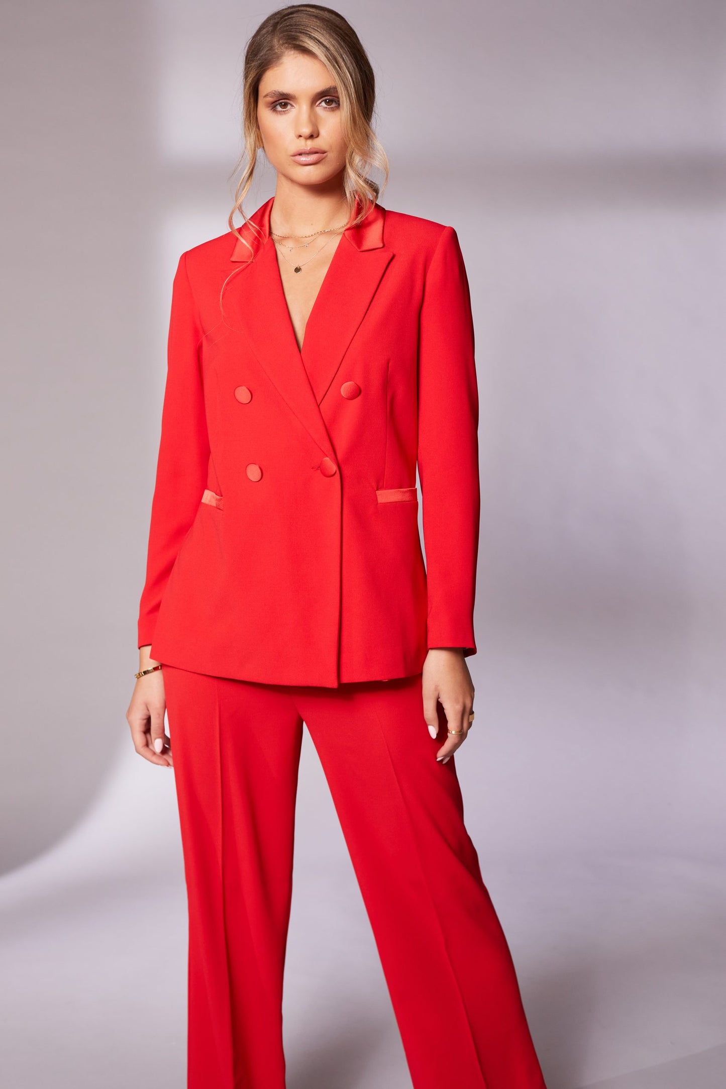 Red Trouser Suit