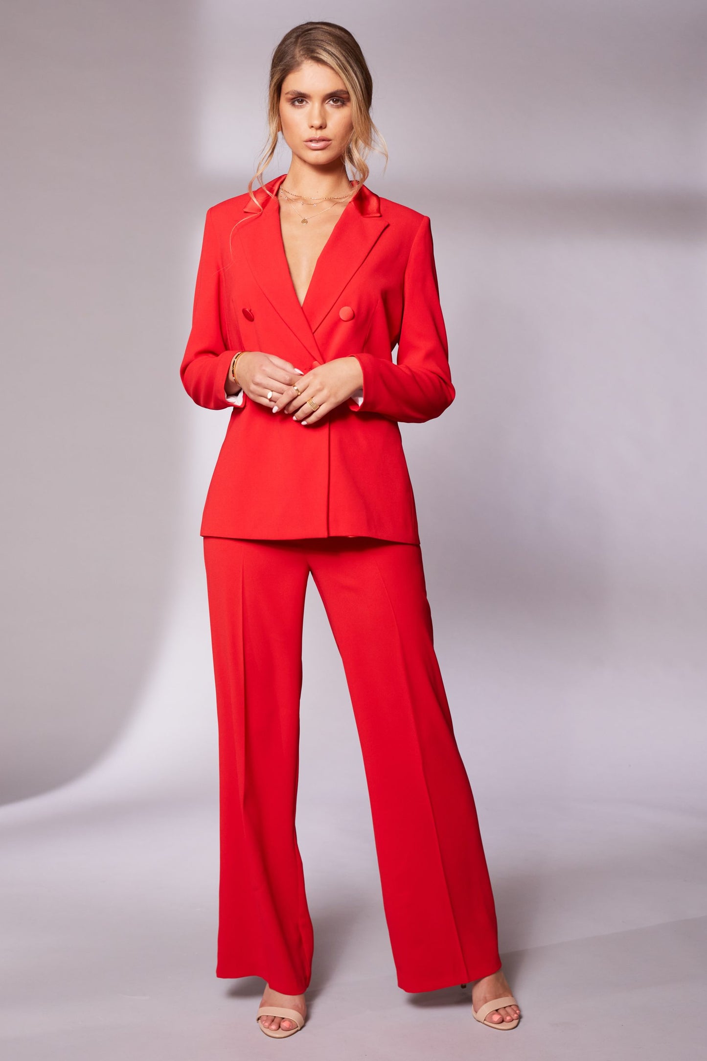 Red Trouser Suit